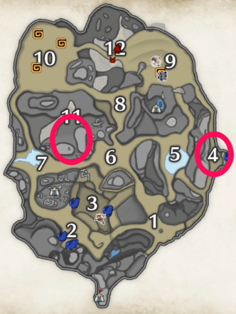 MH Rise Sunbreak - Sandy Plains Jaggia Locations Upper Level