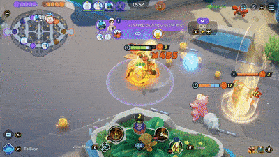 Pokemon UNITE - Buzzwole Using Lunge to Fill Muscle Gauge