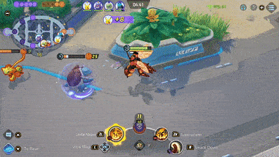 Pokemon UNITE - Buzzwole Using Smack Down on Blastoise