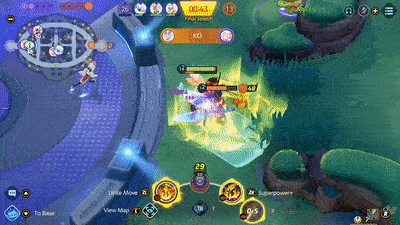 Pokemon UNITE - Buzzwole Using Ultra Swole Slam on Cramorant