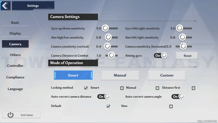 Tower of Fantasy - Camera Settings