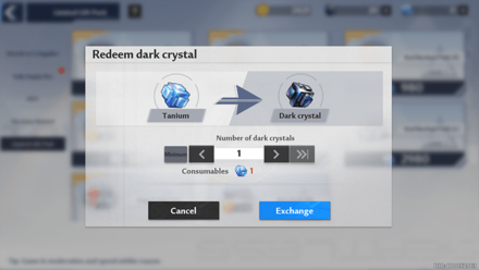 Tower of Fantasy - Convert Tanium to Dark Crystal