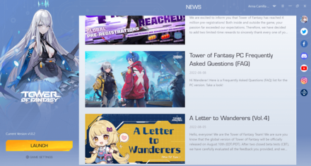 Game Launcher Screen