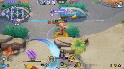 Pokemon UNITE - Buzzwole Using Superpower on Drednaw