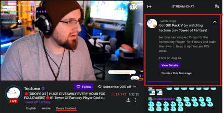 Twitch Drops - Watch a Tower of Fantasy Stream