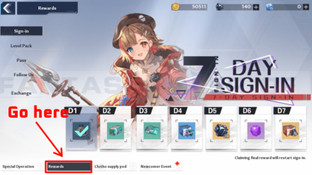 Tower of Fantasy - Rewards Screen