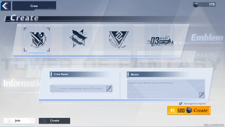 Tower of Fantasy - Create a Crew