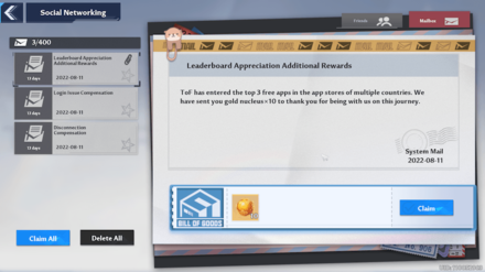 Tower of Fantasy 10 Gold Nucleus Rewards.png