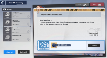 Tower of Fantasy - Login Issue Compesation
