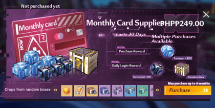 Monthly Card Supplies