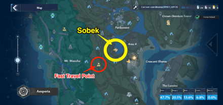 Tower of Fantasy Sobek Location
