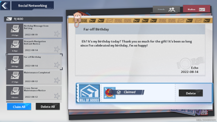 Tower of Fantasy - Far-Off Birthday (Echo)