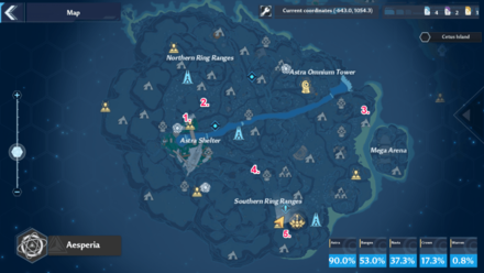 Tower of Fantasy - Astra Scenic Points Map