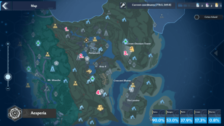 Tower of Fantasy - Crown Scenic Points Map
