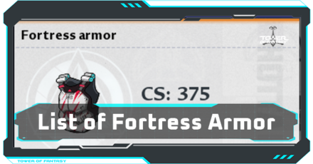 Tower of Fantasy - List of All Fortress Armor
