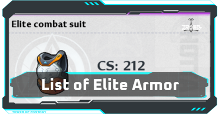 Tower of Fantasy - List of All Elite Armor