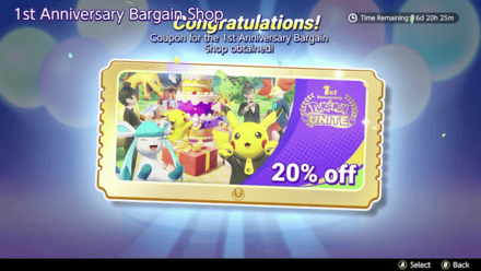 Pokemon UNITE - Random Discount Percentage