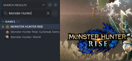 MH Rise Sunbreak - Monster Hunter Rise Steam Menu