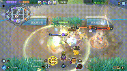 Pokemon UNITE - Tyranitar Pulling Garchomp with Sand Tomb.gif