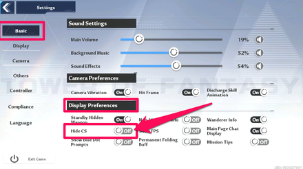 Scroll Down to Display Preferences