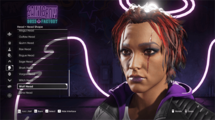 Saints Row - Head Customization Tab