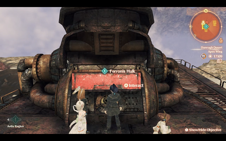 Climb to the top of the Ferronis Hulk to activate it