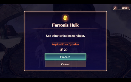 Use Ether Cylinders to reboot the Ferronis Hulk
