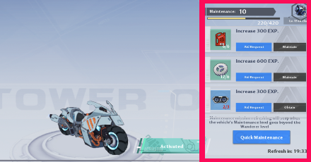 Tower of Fantasy - Vehicle Maintenance