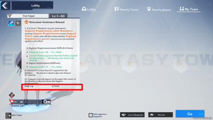 Tower of Fantasy - Daily Support Cap