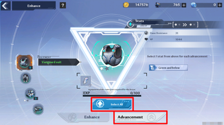 Tower of Fantasy - Advancement Screen