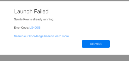 Saints Row - Error LS-0018