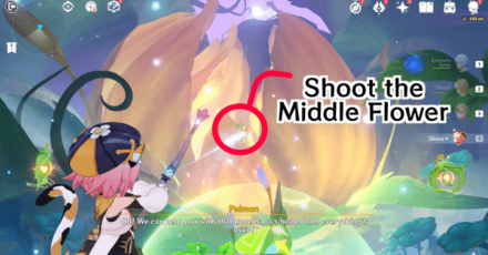 Genshin - Shoot the middle flower