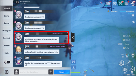 Tower of Fantasy - World Chat (AFK Farming)