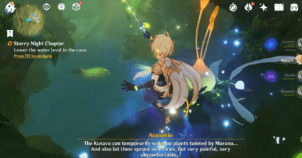 Genshin - Use Dendro Abilities on the nearby Clusterleaves