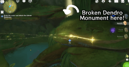 Genshin - Broken Dendro monument to Drain the water