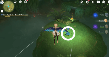 Genshin - Glide down to the Zohrah Mushroom