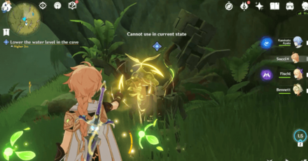 Genshin - First broken Dendro Monument in the second cave