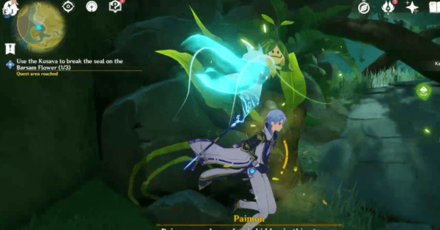 Genshin - Break the Green Rock that contains Dendro Monument