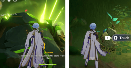 Genshin - Break the Green Rock that contains the seal