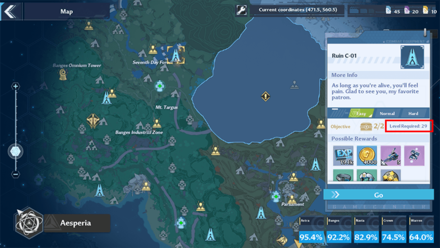 Tower of Fantasy - Reach the Required Easy Mode Level