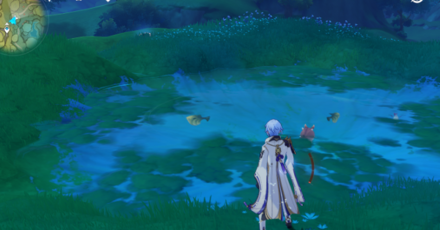 Genshin - Mawtiyima Fishing Spot on top of a Giant Mushroom