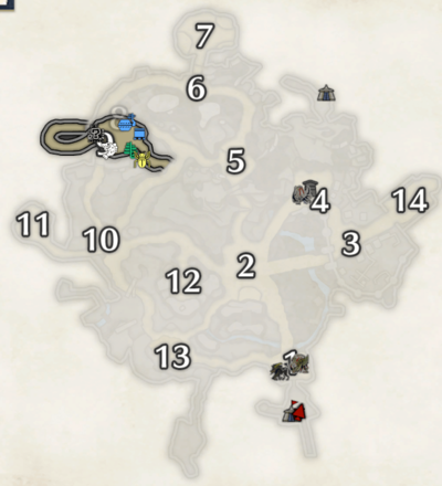 MH Rise Sunbreak - Citadel Gathering Map Lower Level