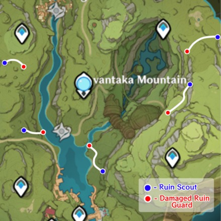 Genshin - Damaged Ruin Guard Locations