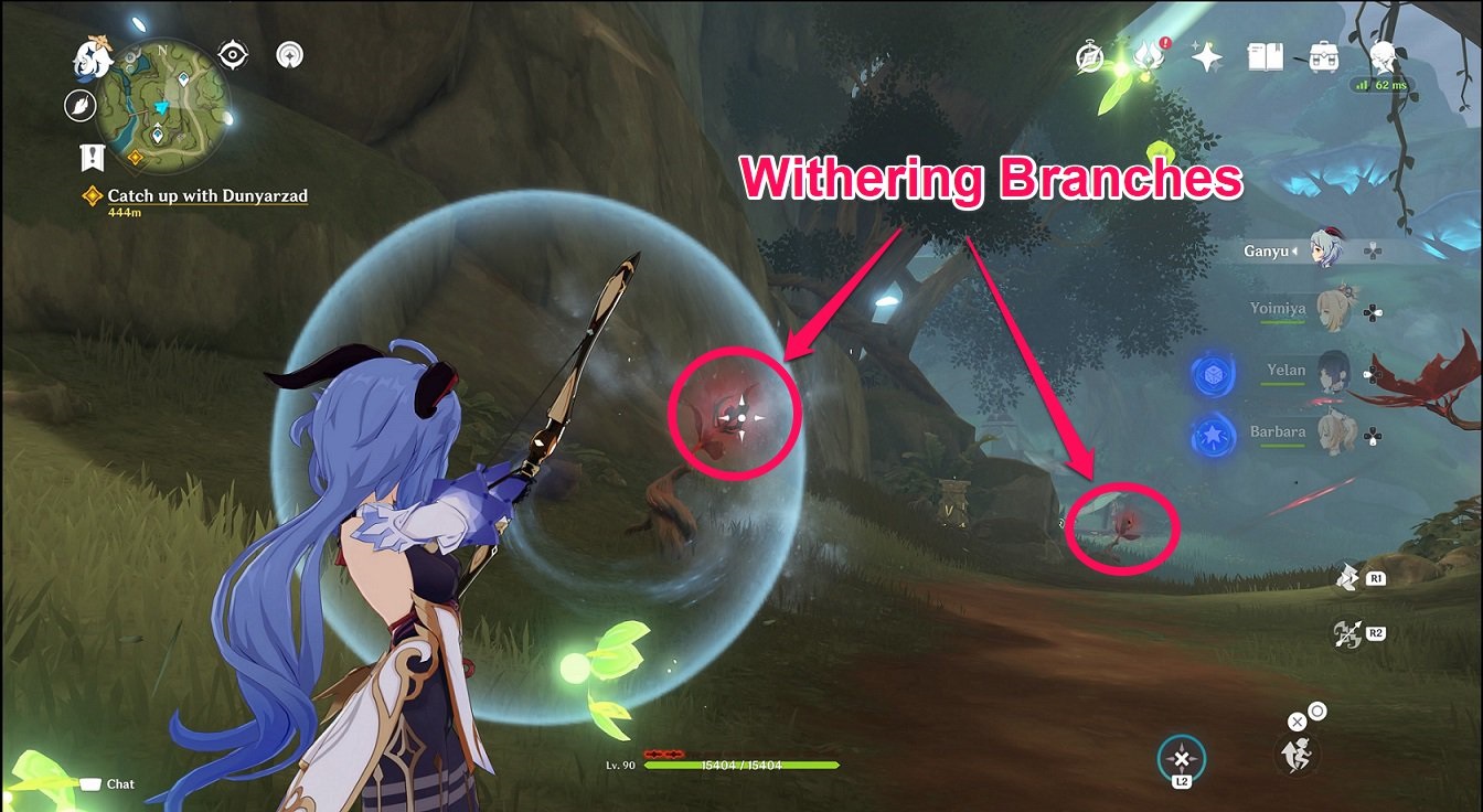 Genshin - Destroy Withering Branches with Dendrograna