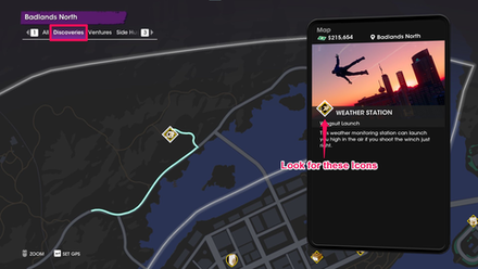 select discoveries on map