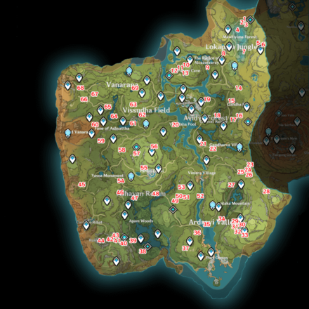 Genshin - Sumeru Floating Dendro Puzzle Map