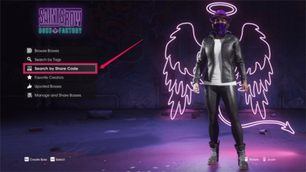 Saints Row - Select Search by Share Code