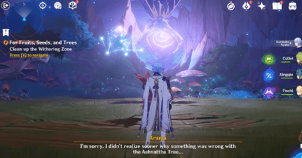 Genshin - Clean up the WIthering Zone in For Fruits, Seeds, and Trees