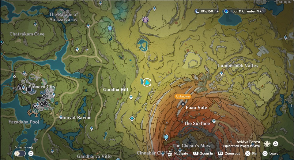 Genshin - Gandha Hill Arrow Rune Puzzle location