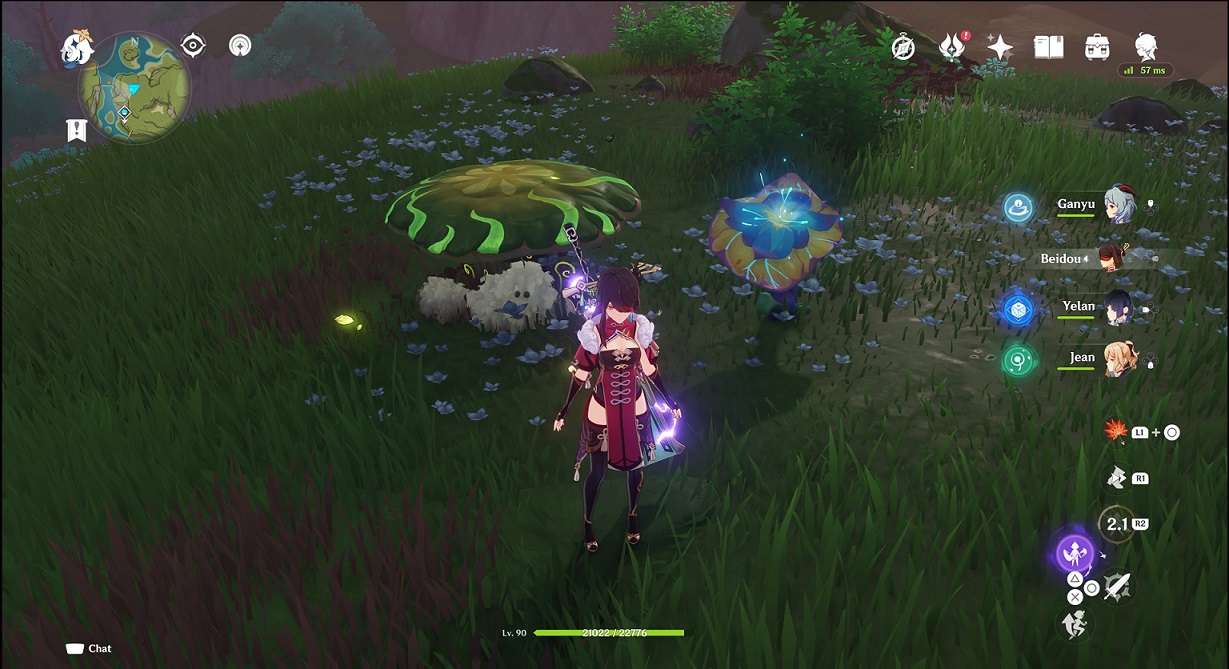 Genshin - activating the bouncy mushroom with Electro